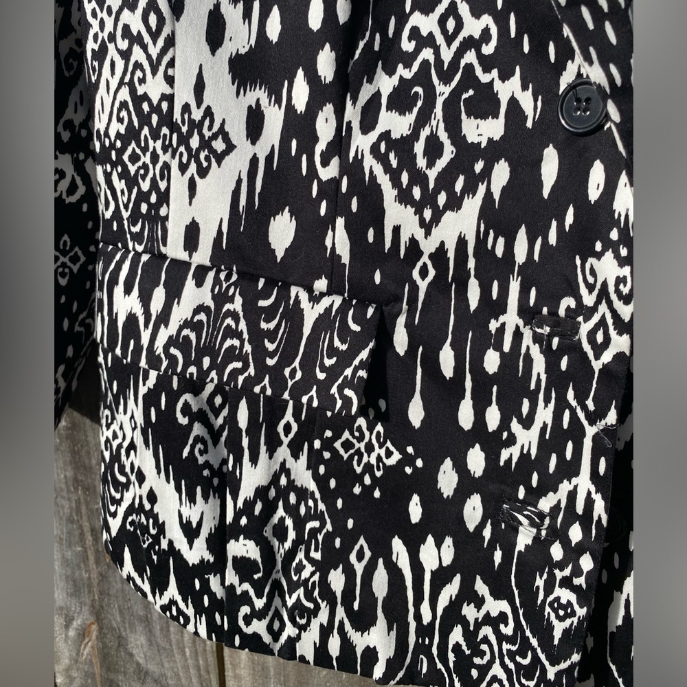Katherine New York Black and White Women's Summer blazer crop sleeve - Sz L - Picture 11 of 11